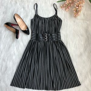 Bailey 44 gray and black striped dress